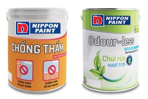 Những bộ đôi sơn chống thấm và sơn dễ lau chùi của hãng Nippon